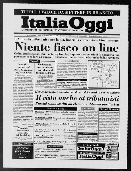 Italia oggi : quotidiano di economia finanza e politica